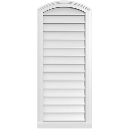 Ekena Millwork Arch Top Surface Mount PVC Gable Vent: Functional, w/ 2"W x 2"P Brickmould Sill Frame, 18"W x 42"H GVPAR18X4203SF